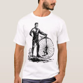 Man met Penny Farthing - zwart T-shirt (Voorkant)