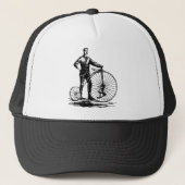 Man met Penny Farthing - zwart Trucker Pet (Voorkant)