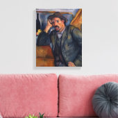 Man Met Pijp - Paul Cezanne - c1890 Canvas Afdruk (Insitu (Woonkamer))