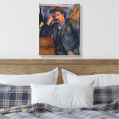 Man Met Pijp - Paul Cezanne - c1890 Canvas Afdruk (Insitu (Slaapkamer))