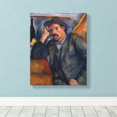 Man Met Pijp - Paul Cezanne - c1890 Canvas Afdruk (Insitu (Houten vloer))