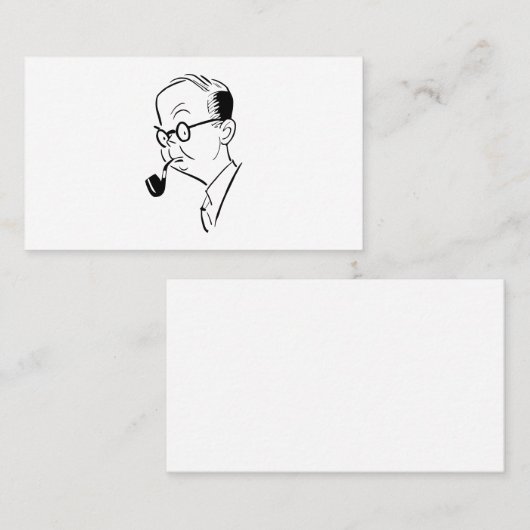 Man met pijp visitekaartje (Voorkant / Achterkant)