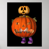 Man met pompoen, met gemiddelde Jack O Lantern Hal Poster (Voorkant)