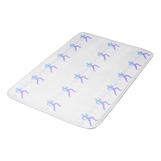 Man met Silhouette Gradiënt en hartslag Lijn Badmat (Gekanteld)