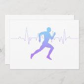 Man met Silhouette Gradiënt en hartslag Lijn Kaart (Voorkant / Achterkant)