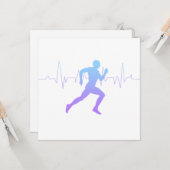 Man met Silhouette Gradiënt en hartslag Lijn Kaart (Voorkant / Achterkant in situ)