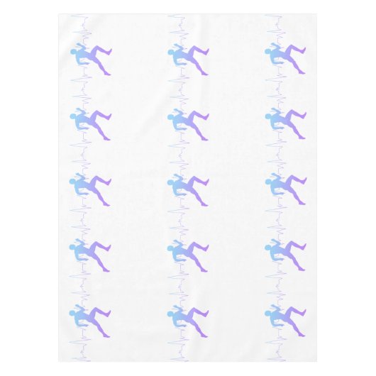 Man met Silhouette Gradiënt en hartslag Lijn Tafelkleed (Voorkant)