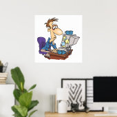 Man met slopende ogen poster (Thuiskantoor)