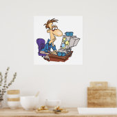 Man met slopende ogen poster (Keuken)