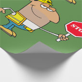 Man met stopteken cadeaupapier