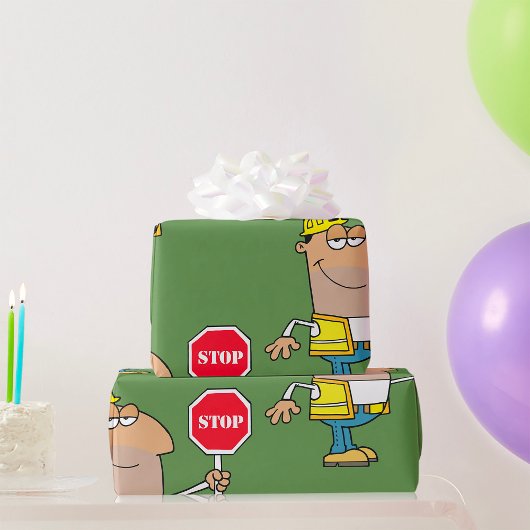 Man met stopteken cadeaupapier