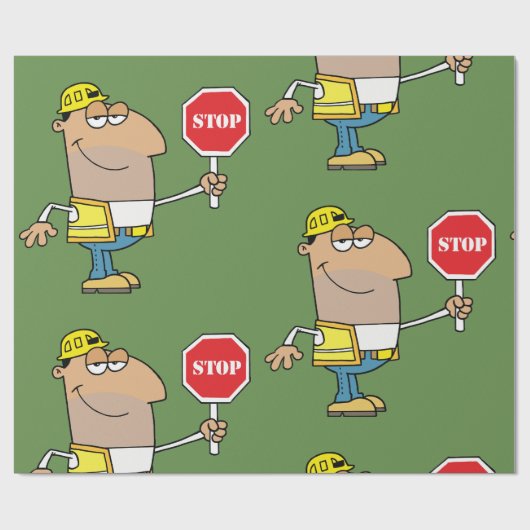 Man met stopteken cadeaupapier (Vlak)