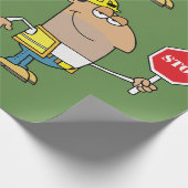 Man met stopteken cadeaupapier (Hoek)