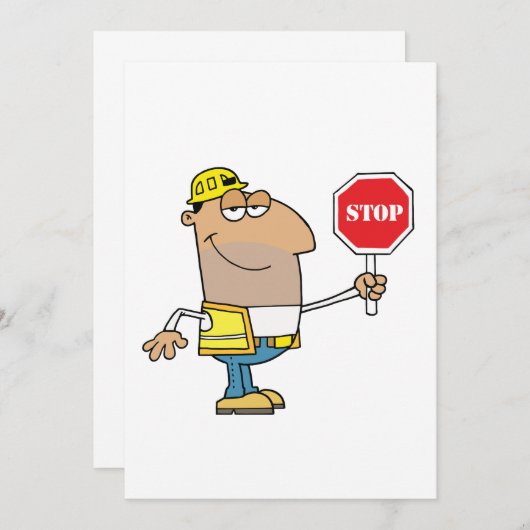 Man met stopteken kaart (Voorkant / Achterkant)