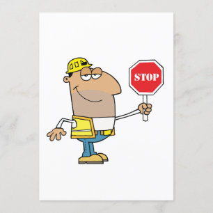 Man met stopteken kaart