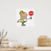 Man met stopteken poster (Keuken)