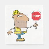 Man met stopteken servetten (Voorkant)