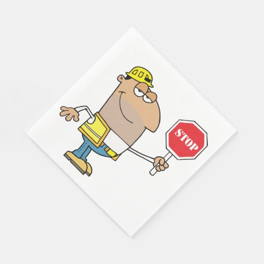 Man met stopteken servetten (Hoek)