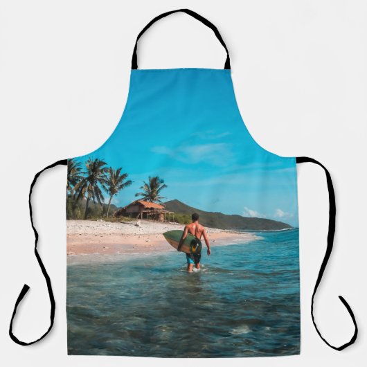 Man met surf in waterlichaam schort (Voorkant)