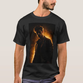Man met t-shirt met gouden licht