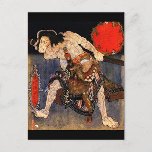 Man met Tattoos, Kunisada Japans kunstwerk Briefkaart