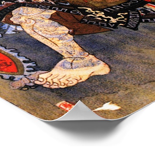 Man met Tattoos, Kunisada Japans kunstwerk Poster (Hoek)