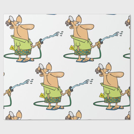 Man met tuinslang cadeaupapier (Vlak)