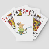 Man met tuinslang pokerkaarten (Achterkant)