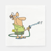 Man met tuinslang servet (Voorkant)