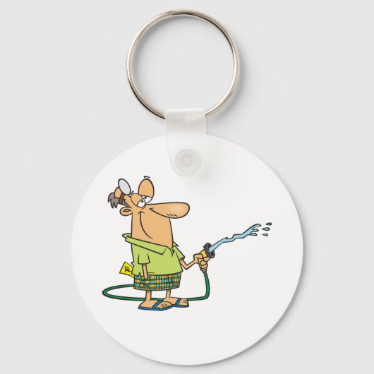 Man met tuinslang sleutelhanger (Voorkant)