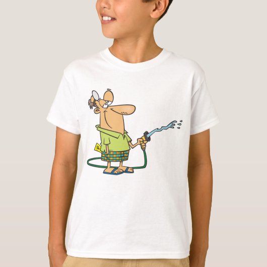 Man met tuinslang t-shirt (Voorkant)