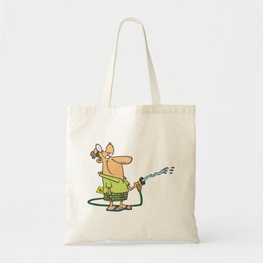 Man met tuinslang tote bag (Voorkant)