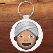 Man met turban emoji sleutelhanger (Voorkant)