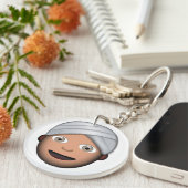 Man met turban emoji sleutelhanger (Voorkant Rechts)