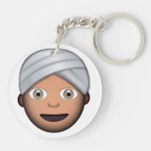 Man met turban emoji sleutelhanger (Achterkant)