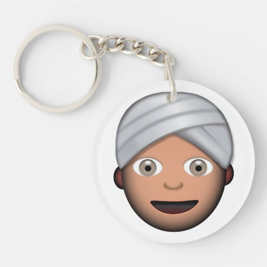 Man met turban emoji sleutelhanger (Voorkant)