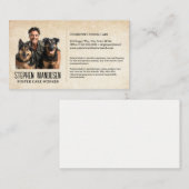 Man met twee honden visitekaartje (Voorkant / Achterkant)