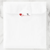 Man met uitvoerhartritmeticker ronde sticker (Tas)