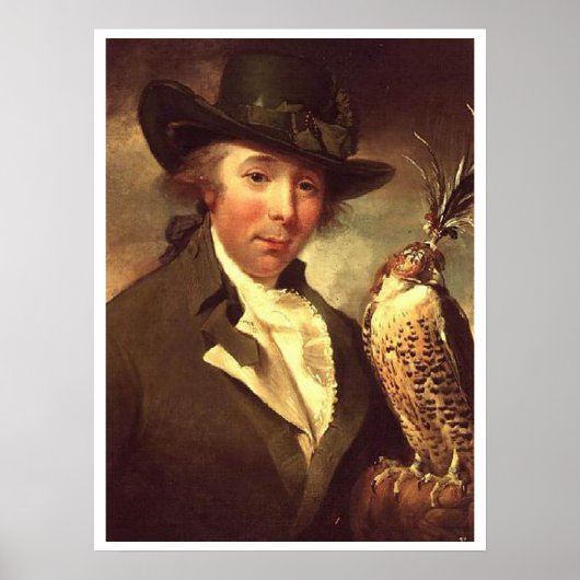 Man met valk poster (Voorkant)