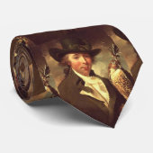 Man met valk stropdas (Opgerold)