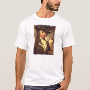 Man met valk t-shirt