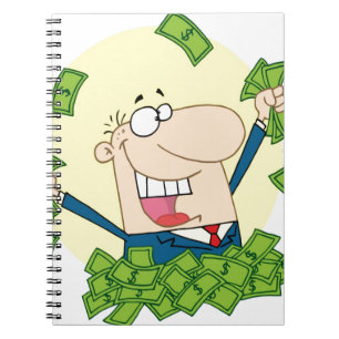 Man met veel geld notitieboek