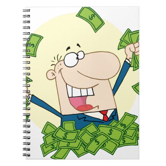 Man met veel geld notitieboek (Voorkant)
