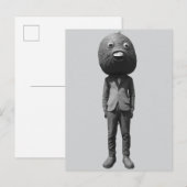 Man met vreemd grappig masker briefkaart (Voorkant / Achterkant)