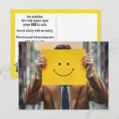 Man met vrolijke gezichtstekening briefkaart (Voorkant / Achterkant)