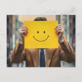 Man met vrolijke gezichtstekening briefkaart (Voorkant)