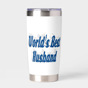 Man met zee blauw halve tekst geïsoleerde drinkbeker