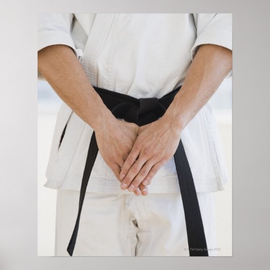 Man met zwarte karate gordel poster (Voorkant)