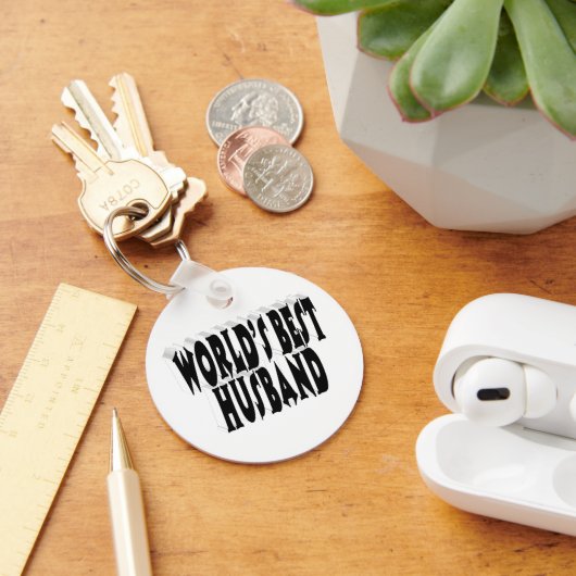 Man met zwarte tekst sleutelhanger (Bureau)