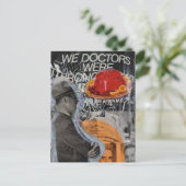 Man met zwevend dessertcollage briefkaart (Staand voorkant)